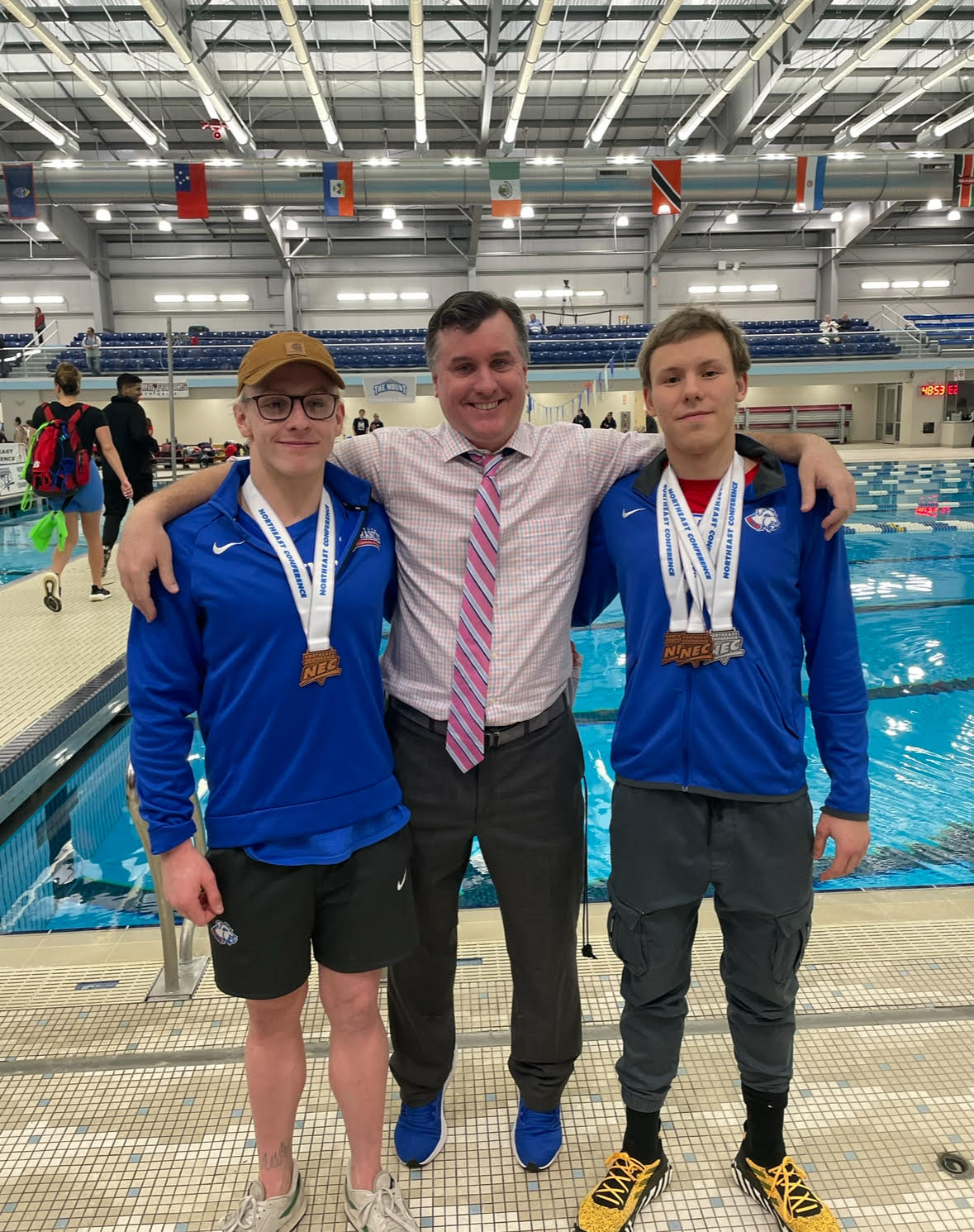 Benedek and teammates at the 2022 Northeast Conference championships